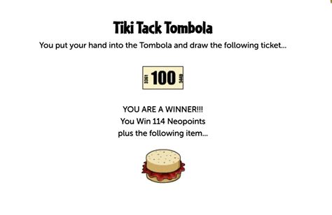 tombola winner|tombola neopets.